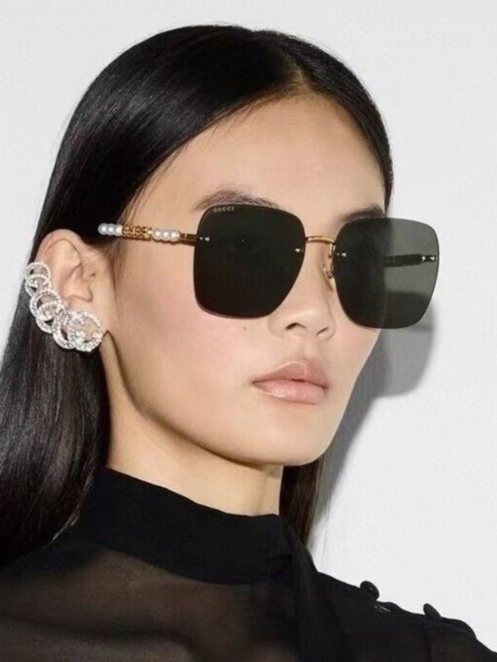 NEW GUCCI SUNGLASSES GG1923SA 001 GOLD WOMEN SQUARE EYEWEAR